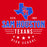 A red graphic design featuring a blue outline of Texas with red and white 'SH' initials inside, plus the words 'SAM HOUSTON TEXANS HIGH SCHOOL' in blue and white, with 'ESTD 1963' above. Sam Houston High School Texans Women's Red SoftStyle T-shirt 217