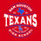 A red graphic design featuring the text 'SAM HOUSTON TEXANS' in white with blue accents, including a blue silhouette of Texas and the letters 'SH' in the center. Sam Houston High School Texans Women's Red SoftStyle T-shirt 218