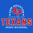 A blue graphic with a red and white Sam Houston High School logo featuring the Texas state outline, stars, and the text 'SAM HOUSTON', 'Established 1963', and 'TEXANS HIGH SCHOOL'.