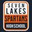 Close-up view of Seven Lakes High School Spartans Navy Women's T-shirt 001