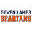 Close-up view of Seven Lakes High School Spartans Unisex 3/4 sleeve Raglan T-shirt 010