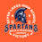 Close-up view of Seven Lakes High School Spartans Orange Classic Unisex T-shirt 206