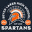 Close-up view of Seven Lakes High School Spartans Navy Blue Classic Unisex T-shirt 208