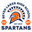 Close-up view of Seven Lakes High School Spartans Unisex 3/4 sleeve Raglan T-shirt 208