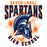 Close-up view of Seven Lakes High School Spartans Unisex 3/4 sleeve Raglan T-shirt 213