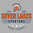 Close-up view of Seven Lakes High School Spartans Grey Women's T-shirt 217