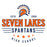 Close-up view of Seven Lakes High School Spartans Unisex 3/4 sleeve Raglan T-shirt 217