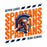 Close-up view of Seven Lakes High School Spartans Unisex 3/4 sleeve Raglan T-shirt 223