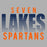 Close-up view of Seven Lakes High School Spartans Grey Women's T-shirt 024