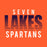 Close-up view of Seven Lakes High School Spartans Orange Classic Unisex T-shirt 024