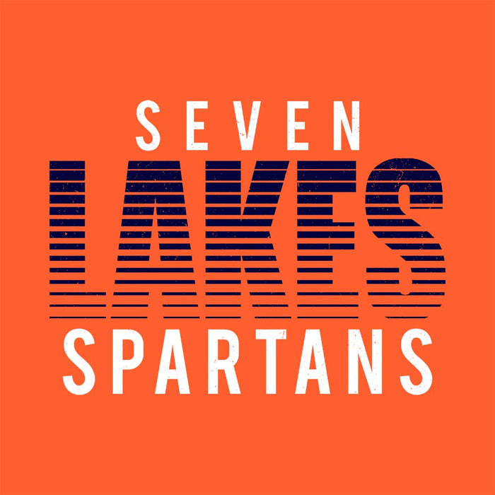 Close-up view of Seven Lakes High School Spartans Orange Classic Unisex T-shirt 024