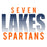 Close-up view of Seven Lakes High School Spartans Unisex 3/4 sleeve Raglan T-shirt 024