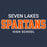 Close-up view of Seven Lakes High School Spartans Unisex 3/4 sleeve Raglan T-shirt 002