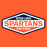 A hexagonal school logo reading 'SEVEN LAKES SPARTANS HIGH SCHOOL' in white and orange text on a navy and white shield-like emblem, centered on a solid orange background. Seven Lakes High School Spartans Orange Classic Unisex T-shirt 009