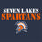 Close-up view of Seven Lakes High School Spartans Unisex 3/4 sleeve Raglan T-shirt 017