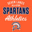 Orange graphic with the text 'SEVEN LAKES ALL STAR SPARTANS Athletics' in white and navy blue, plus a Spartan helmet logo near the bottom. Seven Lakes High School Spartans Orange Classic Unisex T-shirt 034