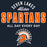 A dark navy graphic design featuring the text 'SEVEN LAKES Allstar SPARTANS' in white and orange, with 'ALL DAY EVERY DAY' below, and a Spartan helmet logo at the bottom. Seven Lakes High School Spartans Navy Blue Classic Unisex T-shirt 040