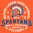 A circular graphic design on a bright orange background featuring a Spartan helmet logo and the text 'SEVEN LAKES HIGH SCHOOL', 'SPARTANS', 'BOLD & FEARLESS', and 'INSPIRING VICTORY' in white and navy blue. Seven Lakes High School Spartans Orange Classic Unisex T-shirt 206