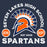 Close-up view of Seven Lakes High School Spartans Unisex 3/4 sleeve Raglan T-shirt 208