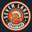 A circular sports logo for 'Seven Lakes Spartans' featuring an orange and navy blue Spartan helmet emblem with a stylized sunburst, set against a dark navy background. Seven Lakes High School Spartans Navy Blue Classic Unisex T-shirt 220