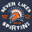 A graphic design featuring a Spartan helmet with a stylized fan crest in navy, orange, and white, surrounded by the text 'SEVEN LAKES SPARTANS' in distressed white lettering, with orange text reading 'UNLEASH CHAOS' and 'LET'S GO TEAM' and 'since 2005' on a dark navy background. Seven Lakes High School Spartans Unisex 3/4 sleeve Raglan T-shirt 228