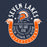 A circular graphic design on a dark navy background featuring the words 'SEVEN LAKES' at the top and 'SPARTANS' at the bottom, with a Spartan helmet emblem in the center and orange ribbon banners curving around the lower half. Text includes 'LEGENDS FOREVER', 'WE ARE ONE', and 'OUR TIME IS NOW'. Seven Lakes High School Spartans Unisex 3/4 sleeve Raglan T-shirt 229