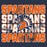 Close-up view of Seven Lakes High School Spartans Unisex 3/4 sleeve Raglan T-shirt 233