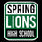 Close-up view of Spring High School Lions Black Classic Unisex T-shirt 001