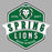 Close-up view of Spring High School Lions Unisex 3/4 sleeve Raglan T-shirt 209