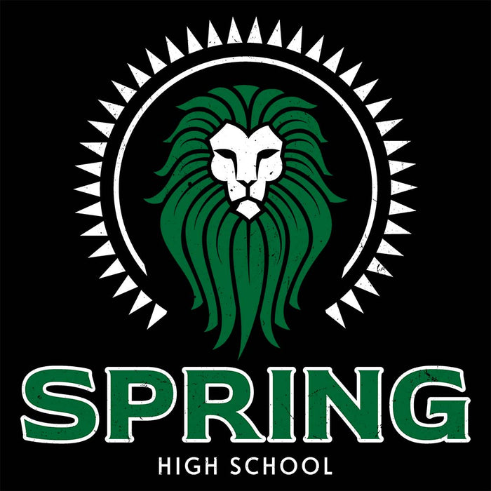 Close-up view of Spring High School Lions Black Classic Unisex T-shirt 221