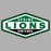 A hexagonal school logo design reading 'SPRING LIONS HIGH SCHOOL' in green, white, and black, centered on a plain gray background.Spring High School Lions Women's Grey SoftStyle T-shirt 009