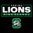 Spring Lions High School logo on a black background, featuring a green and white rectangular emblem with distressed white text and a large green letter S with a lion head below. Spring High School Lions Women's Black SoftStyle T-shirt 049