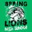 Close-up view of Spring High School Lions Women's Irish Green SoftStyle T-shirt 205