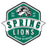 A vintage-style school emblem or badge reading "SPRING LIONS HIGH SCHOOL" with a lion head illustration and the text "EST. 1969" on a white background. Spring High School Lions Unisex 3/4 Sleeve Raglan T-shirt 209