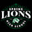 Spring Lions High School logo featuring a stylized lion head emblem in green and white, with ornate scrollwork and the text 'SPRING LIONS HIGH SCHOOL' and 'ESTD 1969' on a black background. Spring High School Lions Women's Black SoftStyle T-shirt 211