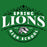 A green and white Spring Lions High School graphic design featuring a lion head mascot and decorative scrollwork. Spring High School Lions Turf Green Classic Unisex T-shirt 211