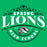 A green square graphic with a large white and black 'Spring Lions High School' emblem, featuring ornate scrollwork, a lion head illustration, and 'Estd 1969' text. Spring High School Lions Women's Irish Green SoftStyle T-shirt 211