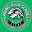 Close-up view of Spring High School Lions Women's Irish Green SoftStyle T-shirt 215