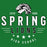 A green square graphic with a white lion head illustration above the words 'ESTD 1969 SPRING LIONS HIGH SCHOOL' in distressed white and black lettering. Spring High School Lions Turf Green Classic Unisex T-shirt 217
