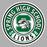 A circular Spring High School Lions logo sticker or decal design on a plain gray background. The design features a green and white school emblem with a lion head inside a large green letter 'S', surrounded by the words 'SPRING HIGH SCHOOL' and 'LIONS' in white and black text. Spring High School Lions Women's Grey SoftStyle T-shirt 220