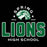 A black square graphic with a green and white lion head logo above the words 'SPRING LIONS HIGH SCHOOL' and 'Since 1969'. The word 'LIONS' is shown in large green block letters with white outlines. Spring High School Lions Women's Black SoftStyle T-shirt 222