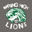 A graphic design featuring a green and white lion head mascot with the text 'SPRING HIGH LIONS' and 'SINCE 1969' on a solid dark gray background. Spring High School Lions Dark Grey Classic Unisex T-shirt 228