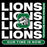 A square black-and-white graphic with repeated distressed white text reading 'LIONS' and a green-and-white lion head emblem over a large letter 'S'. A vertical green strip on the right reads 'SPRING HIGH SCHOOL', and a green rounded bar at the bottom says 'OUR TIME IS NOW'. Spring High School Lions Black Classic Unisex T-shirt 235