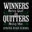 A typographic design on a black background reading “WINNERS Never Quit AND QUITTERS Never Win SPRING HIGH SCHOOL” in distressed white lettering with dark green decorative flourishes. Spring High School Lions Women's Black SoftStyle T-shirt 237