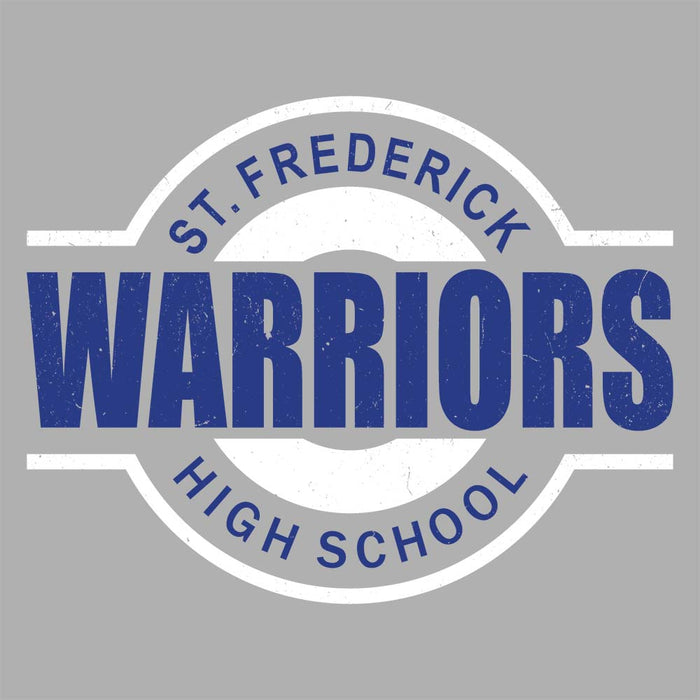 Close-up view of St. Frederick High School Warriors Grey Women's T-shirt 011