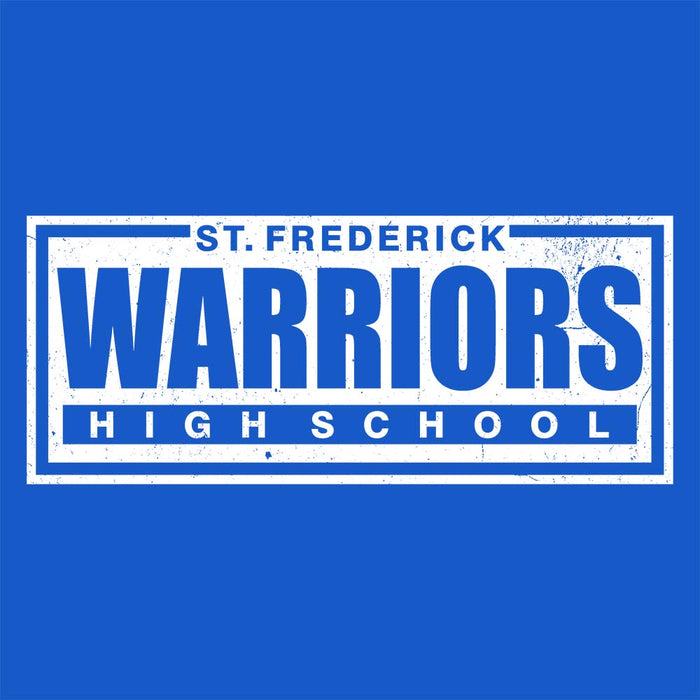 Close-up view of St. Frederick High School Warriors Royal Blue Classic Unisex T-shirt 049