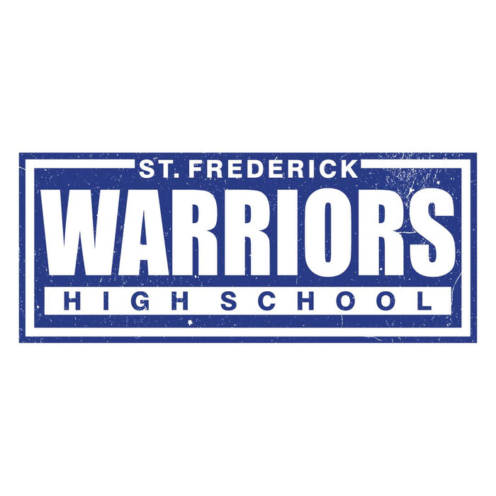 Close-up view of St. Frederick High School Warriors Unisex 3/4 Sleeve Raglan T-shirt 049