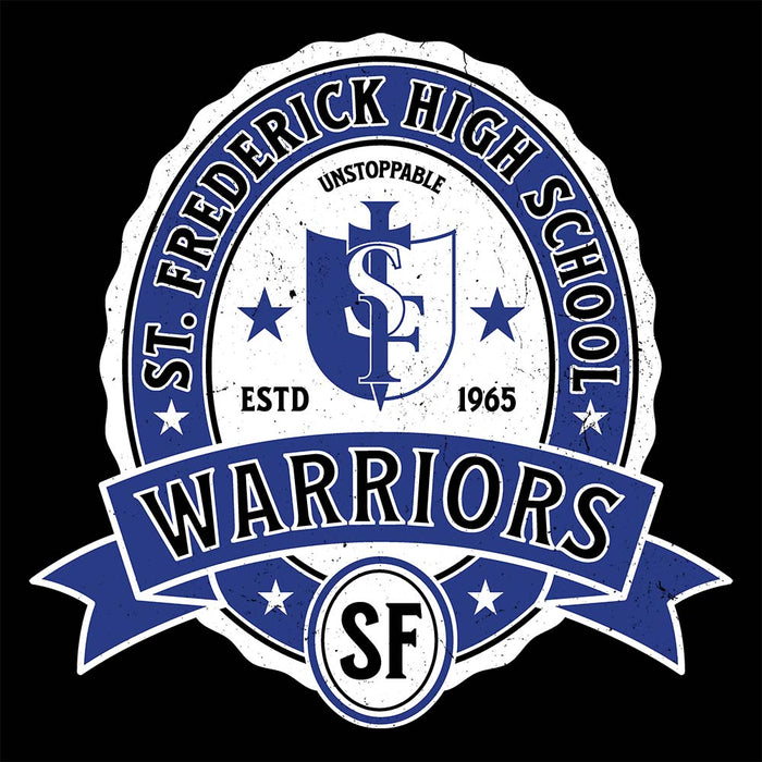 Close-up view of St. Frederick High School Warriors Black Classic Unisex T-shirt 212