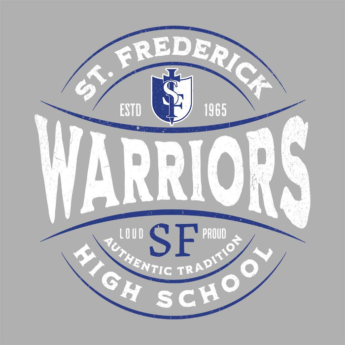 Close-up view of St. Frederick High School Warriors Grey Classic Unisex T-shirt 218