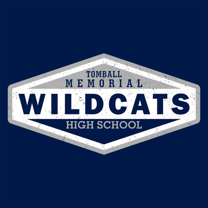 Close-up view of Tomball Memorial High School Wildcats Navy Classic Unisex Hoodie 009